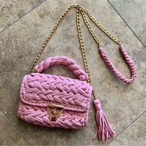 Pink Marshmellow Crochet Crossbody Bag